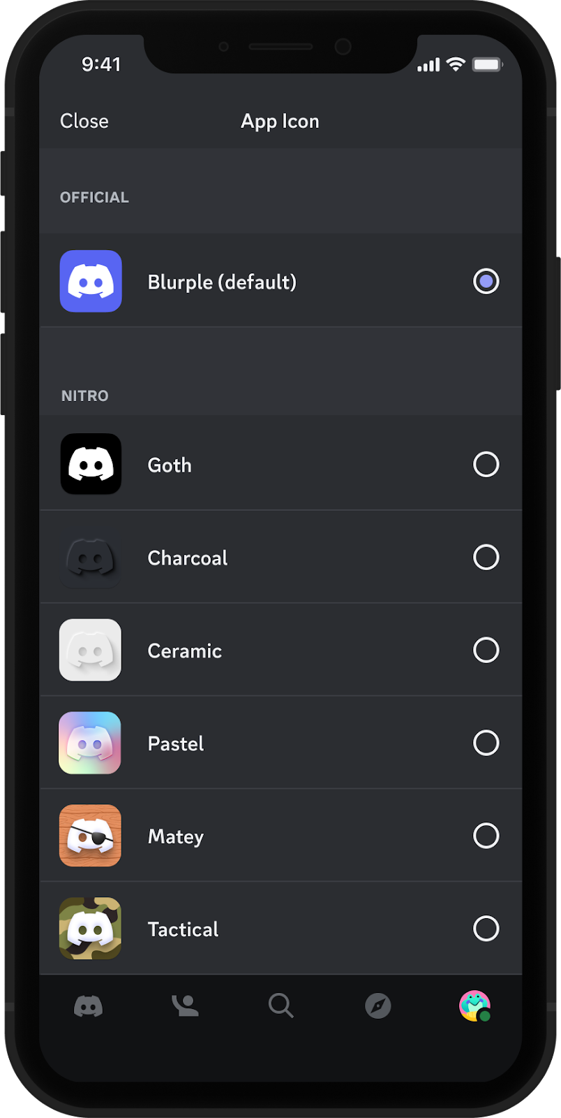Image of several different options for the Custom App Icons. 